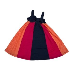 Ella Moss Blue Red Orange Striped Flare Sleeveless Dress Size 2T Girl’s